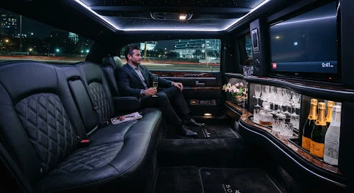 Luxury Jet Sprinter Interior with starlight ceiling and leather captain seats